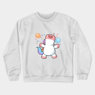 kawaii unicorn celebrating Crewneck Sweatshirt